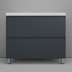 Style Line Тумба под раковину Манхэттен 100 Plus эмаль графит матовая – фотография-2